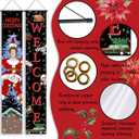 Christmas Vacation Banner Red and Green Vaction Xmas Welcome Sign Winter Seasonal Holiday Hanging Decor Merry Christmas Decorations for Home Party