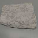 jinchan Linen Valance Kitchen Curtain for Windows Double Layer 16 Inch for Living Room Bedroom Window Treatment Light Filtering Vintage Rustic Farmhouse Cottagecore Rod Pocket 1 Panel Grey on Beige