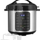 Simple Deluxe 16-in-1 Electric Pressure Cooker, 8QT Stainless Steel & Non-Stick Multi Cooker for Slow Cook, Meat Stew, Cake, Porridge, Multigrain, Dishwasher Safe, Silver