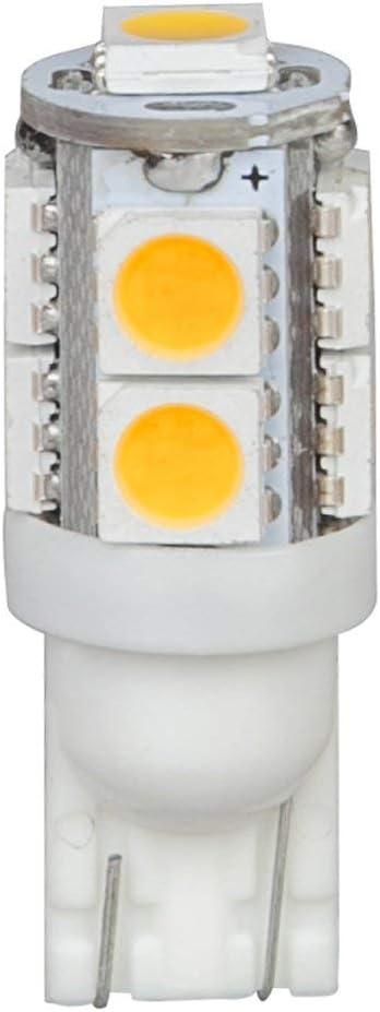 T10WG9T-WW 12V DC T10 Wedge 194 921 168 Ultra Bright 9-LED 5050 SMD LED Bulb, 20-Pack, Warm White