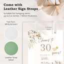 Wedding Sign Holder, Adjustable Welcome to Our Wedding Sign Stand W/Design Bundle & Leather Sign Hanging Straps, Heavy Duty Easel Stand for Sign, Wedding Seating Chart Stand, Easel for Display (White)
