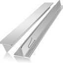 2PCS Stove Gap Covers Stainless Steel Stove Gap Filler,13.8'' to 27.5'' Adjustable Length,Oven Stove Side Gap Guards Between Stove top and Counter for Kitchen,Range Trim Kit,Heat Resistant,Silver