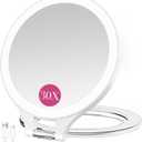 Magnifying Mirror with Light 30X/1X, Double Sided travel mirror with light, Rechargeable makeup mirror with 3 color setting Adjustable stand Lighted mirror Vanity Portable Desk Cosmetic Mirror