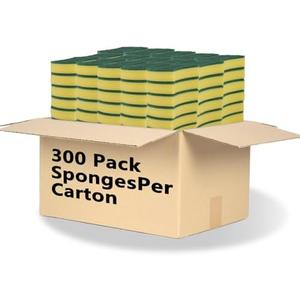 300 Pack Kitchen Cleaning Sponges, Eco Non-Scratch for Dish,Scrub Sponges