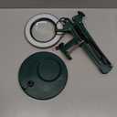 10X Magnifying Glass with Light and Stand, Upgrade Button 5 Color Modes Stepless Dimmable, 2-in-1 LED Lighted Magnifier Light, Hands Free Desk Lamp with Clamp for Craft Hobby Close Work - Green