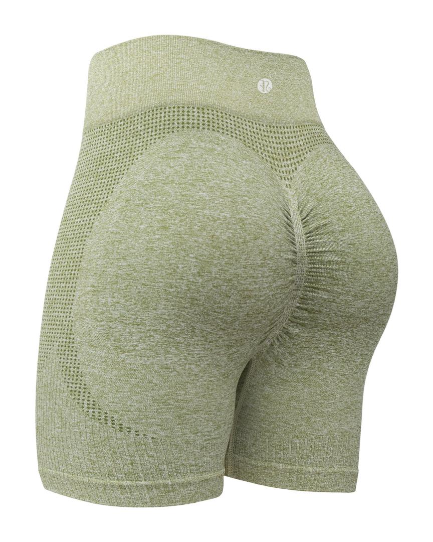 RUNNING GIRL Seamless Workout Gym Shorts for Women Scrunch Butt,High Waist Tummy Control Athletic Biker Running Shorts(DK3088Light Green,XL)
