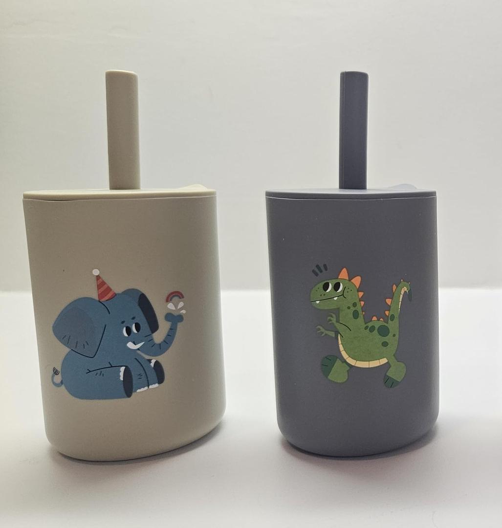 Babytasse Pack of Two Silicone Baby Cups for 6-24 Months (Animals Set)