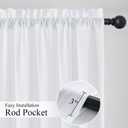 NICETOWN Pure White Semi Sheer Curtains for Living Room 4 Panels Set, W52 x L84 in, Non See Through Privacy Light Filtering Draperies Heavyweight Fabric, Rod Pocket Window Treatments for Patio Door