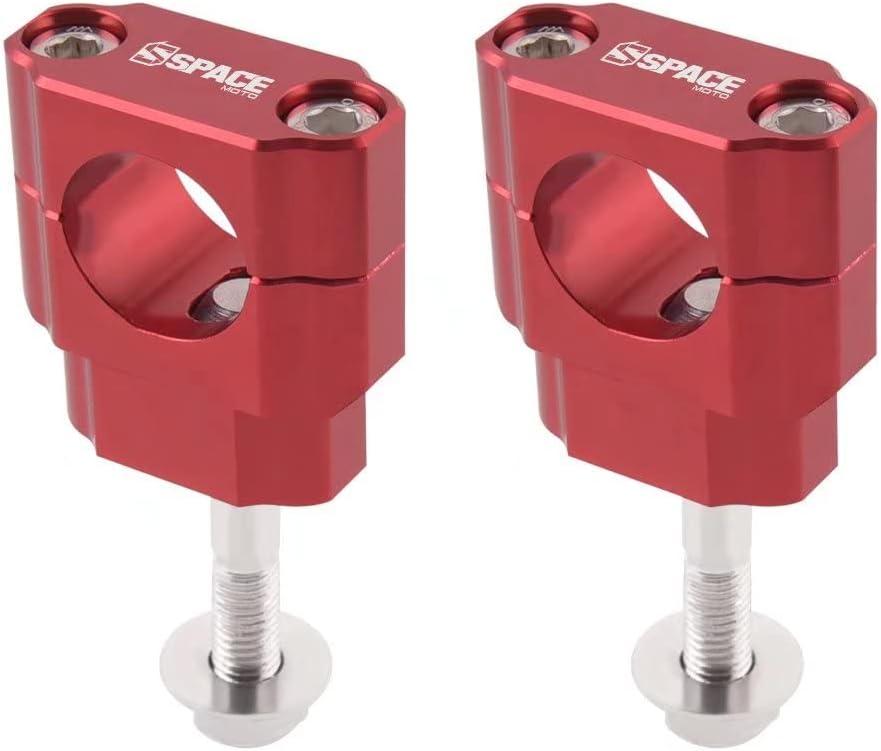 Universal Dirt Bike Handlebar Mounts- Motorcycle Handlebar Riser Mounting Kit 1-1/8" Red