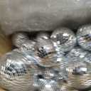 Funtery 100 Pcs Mirror Disco Balls Bulk Assorted Silver Hanging Disco Ball Decor for Home Wedding Birthday Dance Music 70 S Theme Party Christmas Tree Ornaments(0.8'',1.6'',2.4'',3.2'',4'',8'')