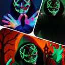 2 x Led Light Up Scary Mask El Wire Mask for Halloween 3 Lighting Modes for Aldult Teens (One Size, Green)