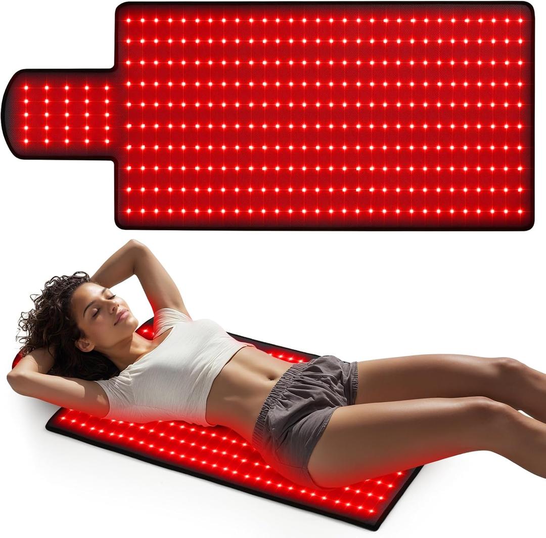 LITDUCK Body Red Light Therapy Mat, Eligible Red Light Therapy Blanket, 2in1 LEDs (660nm & 850nm), Premium Leather, Adjustable Timer & Intensity 36.3" x 15.8" (325 leds)