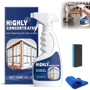 Rust Remover Spray for Metal, Powerful Rust Remover Heavy Duty Metal Cleaner, Multipurpose Rust Stain Remover for Metal,for Automotive Parts, Tools, Stainless Steel, Fast Acting Rust