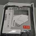 Electric Heated Blanket 62"x84" Twin Size Flannel Fleece - 4 Heat Settings & 10H Auto Shut Off for Safe Overnight Use, Fast Heating, Machine Washable for Bed, Couch, Office - Dark Grey (03-dark Gray)