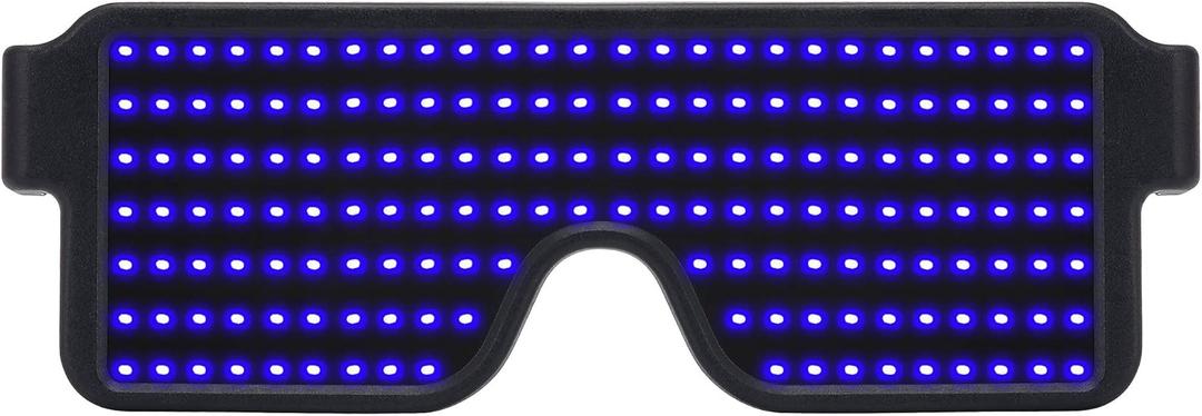 WOWSUN LED Glasses Light Up Dynamic Party Favor Glasses Festival Christmas USB Rechargeable LED Rave Glowing Flashing Glasses