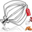 K45WW Stainless Steel 6 Wire Whip Attachment for KitchenAid 4.5Quart 5Qt Tilt-Head Stand Mixer, Egg Cream Stirrer, Flour Cake Balloon Whisk, Dishwasher Safe by COOKRA