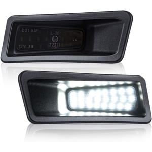 D-Lumina LED License Plate Light Tag Lamp Assembly Smoke Lens Compatible with 2019 2020 2021 2022 2023 Dodge Ram 1500, 6000K White Tag Lights, Pack of 2