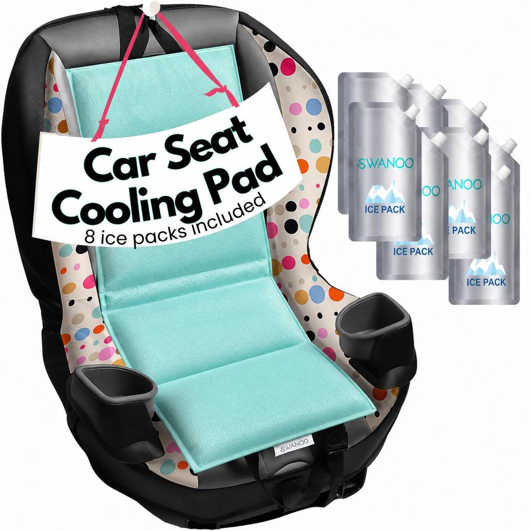 Swanoo Car Seat Cooling Pad, Stroller Cooling Pad with Ice Pack for Babies Toddler and Kids, Sun and Heat Cover Protector for Summer Carseat Cooler Liner