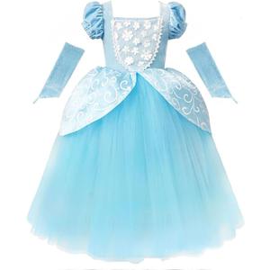 CQDY Cinderella Dress Princess Costume Halloween Party Dress up Blue
 (8-9 Years, Cinderella)