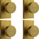 ToPToToo Dummy Door Knobs Interior, Antique Brass Door Knobs for Closet, SingleSide Dummy Door Handle, Inactive Door Knobs 4 Pack