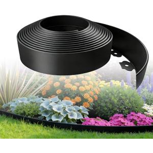 Kryonix Landscape Edging, Garden Edging 2 Inch Tall 40 FT Plastic Flexible with 40 Stakes for Gardens, Lawns, Landscaping, Flowerbeds