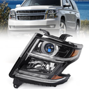 FIONE Headlight Compatible with Chevy Tahoe/Suburban 2015-2020 DRL Halogen Headlamp NOT HID Black Housing Left Driver Side LH W/O Bulbs