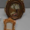 2 Pcs Vintage Photo Frames Antique Baroque Ornate Resin Rectangle Oval Picture Frames with Glass Front Tabletop and Wall Decor for Home Wedding 46 and 23