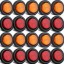 Partswcgg 2" Inch Round Led Trailer Marker Lights 4 LED, 10 Red + 10 Amber 2" Inch Round LED Trailer Side Clearance Marker Lights Sealed Grommet Flush Mount Waterproof w/2 Prong Wire Pigtails