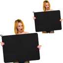Hushee 2 Pack Extra Large Dish Drying Mat Microfiber Absorbent Dish Drying Pad Large Size Dishes Drainer Mats for Countertop, Sink, Refrigerator or Dryer (30 x 24 Inch,Black)