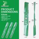 3 Pack 942-05056A Mower Blades with 712-0417A Blade Nuts for Cub Cadet Ultima ZT1 54 ZT2 54 RZT L54 S54 SX54 XT1 GT54 Replace Cub Cadet 54 inch Mower Blades 742-05056A 6 Point Star High Lift