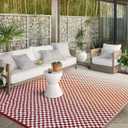 Wonnitar Waterproof 9x12 Outdoor Rug - Orange Red Gradient Plastic Straw Rug for Patio, Extra Large Portable Outside Mat for RV Camping Deck, Reversible Colorful Outdoor Carpet