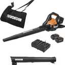 WORX Cordless Leaf Blower, 3 in 1 Blowers for Lawn Care with Leaf Vacuum & Leaf Mulcher, Electric Blower with Brushless Motor & 2 Speed Control, 2 4.0 Ah Batteries & Charger Included, WG583