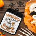 Halloween Skeleton Baker Pot Holders with Pockets, Gifts for Sourdough Bakers, Funny Halloween Skull Oven Pot Holders Heat Resistant Oven Mitts Hot Pads for Kitchen Baking Cooking