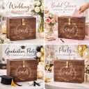 Wedding Card Box with Card Slit and Lock 12"X10"X4.5"- Gift Wishing Well Card Box for Weddings, Receptions, Birthdays, Graduations, Baby Showers, Honeymoon Funds LFBRNT