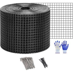 Critter Guard for Solar Panel Bird-Guard - INCIKITI 6in x 100ft PVC Coated Pigeon Netting 1/2" Bird Mesh, 20 Tie Wire,  Gloves, Pigeon Solar Panel Mesh for Bird