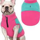 Queenmore Dog Fleece Sweater, Medium Dog Sweater, Fleece Dog Vest Jacket, Pet Sweatshirt Winter Clothes for Dogs Boy Or Girl Large Medium Small Size Fuchsia/Mint,M (Medium(Chest 16.93"))