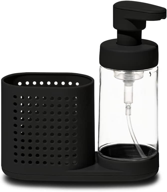 madesmart Antimicrobial Sink Foaming Station, Soft-Grip Base, All-in-One Home Organization, EPA Certified, Carbon