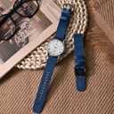 ANNEFIT Quick Release Watch Bands, Military Nylon Watch Strap for Men, Multiple Colors & Width (18mm, 19mm, 20mm, 22mm, 24mm) (Blue/Silver Buckle)