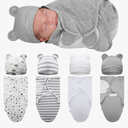Buryeah 4 Pack Preemie Swaddle Blanket Wrap Set with Hat for Baby Boys Girls 3-7 Lbs Preemie Newborn Clothes Sleepers Cap