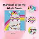 CHWGLFGG Diamond Art Kits for Kids with Wooden Frame, Alpaca Diamond Painting Kits for Beginners, DIY Big Gem Paintings Kits Animal Diamond Dots for Kids Ages 8-12, Home Wall Decor 7x7 Inch