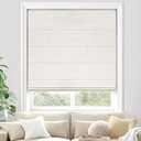 UNISHADES 100% Blackout Cordless Roman Shades for Indoor Windows & French Doors, 34 1/ 4" W × 48" H - Blackout - Beige