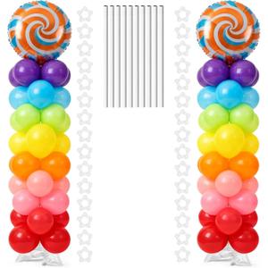 Tamodan Balloon column kit set of 2, 78 Inch Balloon Tower Reusable Metal Spiral Design, Balloon Stands for Floor Weddings, Birthdays, Baby Showers & Graduation Events