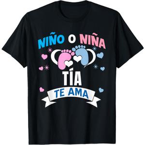 Niño o Niña Tía Te Ama Gender Reveal In Spanish Aunt T-Shirt S/P/CH