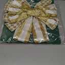 HUIHUANG Gold Christmas Tree Topper Bow 13 inch x 45 inch Gold and White Large Christmas Bows Diamond Velvet Bows for Christmas Tree Ornament, Wreaths, Staircase, Mantel, Home Decor