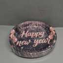 50Pcs Happy New Year 2026 Oval Paper Plates 10" x 12" Large Disposable Heavy Duty New Year's Eve Party Plates Black Silver New Years Dessert Platters for 2026 New Years Eve Holiday Party Decorations