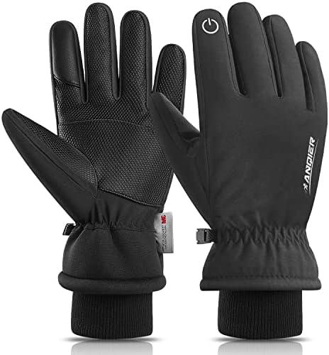 anqier Winter Gloves -30℉ Waterproof Windproof Thermal Touchscreen Gloves for Ski Hiking Running Men and Women, (Black,Medium)