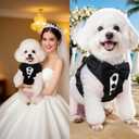 EXPAWLORER Dog Tuxedo Harness, Adjustable No Pull Pet Vest Harness with Leash Wedding Suit Attire with Bow Tie, Soft Padded Step-in Party Outfit Costume for Puppy Small Medium Dogs, Black M