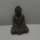 Goodeco 11.4" Meditating Buddha Statue Home Decor - Meditation Gifts for Room/Garden/Patio/Deck/Porch Yard Art Decoration, Zen Decor Buda Statues with Natural Wood Beaded Necklace