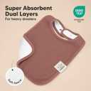 KeaBabies 8-Pack Organic Baby Bibs for Boys, Girls - Super Absorbent Cotton Drool Bibs for Baby Girl & Boy, Teething Toddler, Drooling Newborn, Ultra Soft & Machine Washable (Mauve)