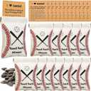 Mixweer 12 Sets Seed Sack Bags for Team with Message Gift Card Seed Sack for Sunflower Seed Sack Bags for Players Personalize Team Gift Bags for Party (Beige)